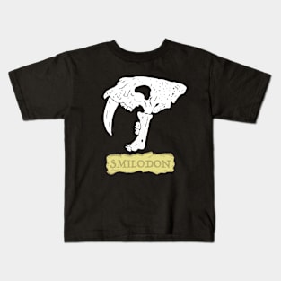 Smilodon Sabertooth Cat Skull Kids T-Shirt